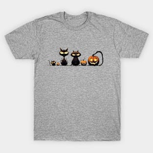 Spooky Halloween Cat Family T-Shirt